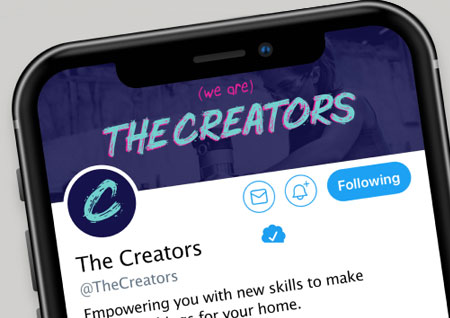The Creators Twitter Page design example